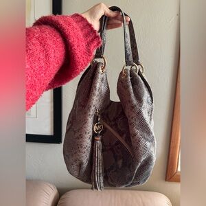 Michael kors hobo snake skin bag
